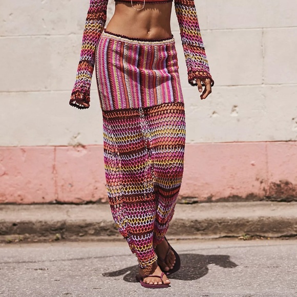 NWT Free People Bali Crochet Maxi Skirt - Picture 1 of 2